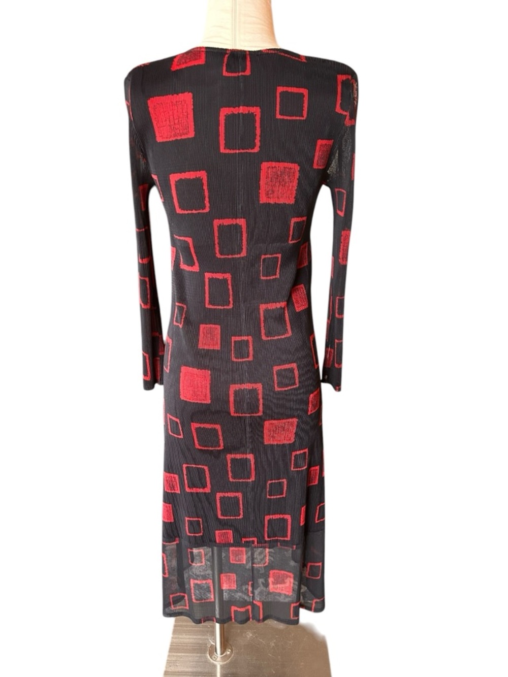 Olivia by Habitat dress Parisian pleats block party rendevous red black artsy S - Picture 4 of 8
